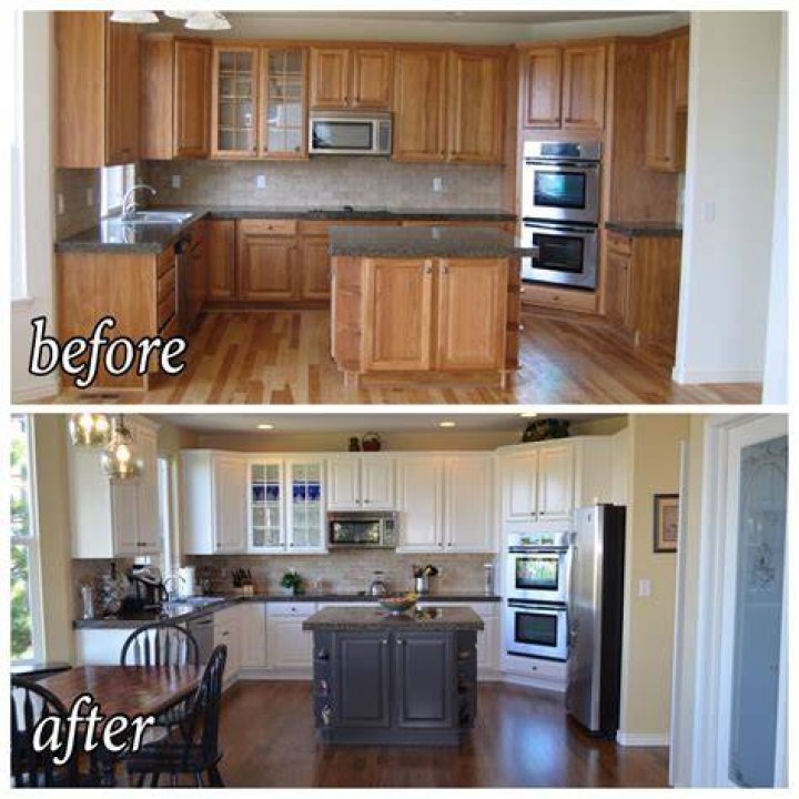 kitchen before and after painted cupboards