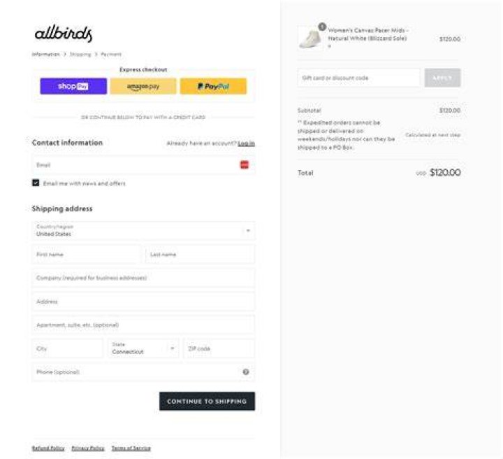 The brand checkout page with where to add the Daily Blooms discount code highlighted with a red box