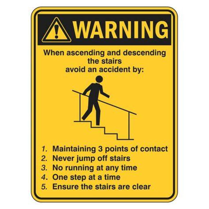Warning Sign When Ascending And Descending Stairs